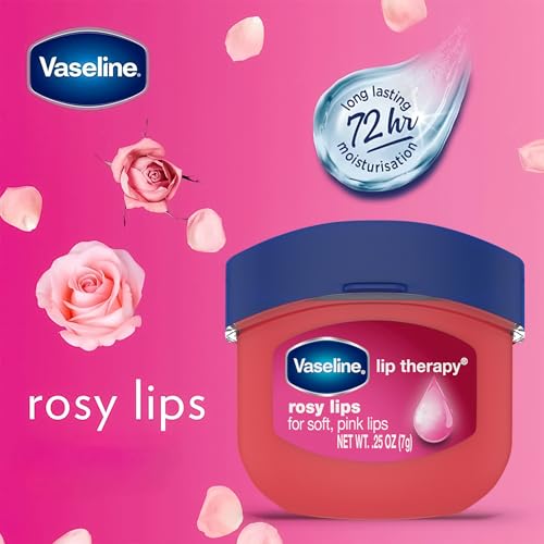 Vaseline Lip Therapy Rosy Lips Mini 12-Pack ? Rose-Tinted Lip Balm, Moisturizer for Soft, Pink Lips, 0.25 Oz Ea