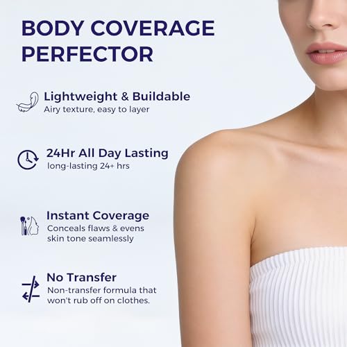 Tattoo Cover Up Makeup Waterproof, Body Coverage Perfector Tattoos Scars Blemishes Spots with 24Hr Long Lasting, Full Coverage Sweatproof Transfer Resistant Concealer for Face Body 2.5 oz, 03 Tan Deep
