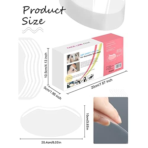 300 PCS Shower Face Eye Shields EBANKU Microblading Permanent Makeup Shower Visors for Adults Disposable Plastic Face Shields for Hairspray Salon Eyelid Aftercare