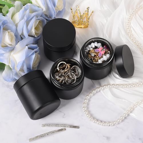 4 oz Glass Jars with Lids, Large Empty Jars, Airtight Cosmetic Containers for Candle Making, Lotions, Ointments, Bulk Storage, DIY Crafts (24 Pack, Black Frosted)