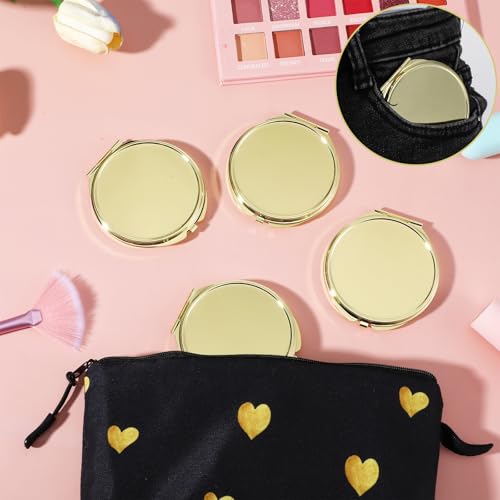 8 Pcs Portable Folding Compact Mirror Bulk with 1X 2X Magnification Double Sided Mini Travel Makeup Mirror for Women Bridesmaid Gifts