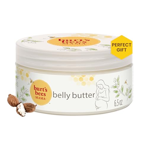 Burt's Bees Mama Bee Belly Butter, Leg & Foot Cream - Pregnancy Stretch Mark Prevention Cream, 6.5 Oz Tub & 3.38 Oz Foot Cream