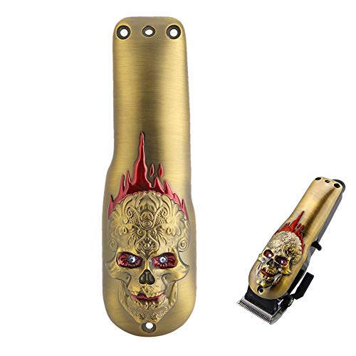 FILFEEL Professional Hair Clipper Front Cover, Electric Hair Cutter Trimmer Sheel Protective Casing for (Skull Gold)