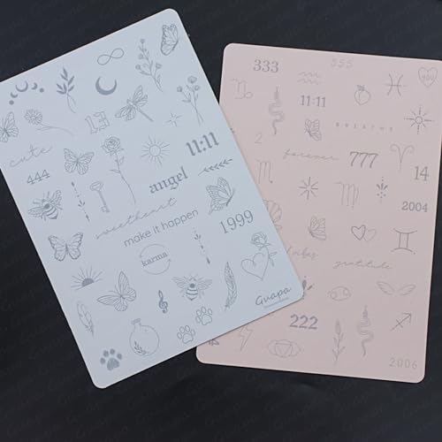 2pcs Tiny Tattoo Practice Skin Pad with more 80 Stencil Designs Perfect for Mastering Tiny Tattoo Essential Techniques (Pink Skin)