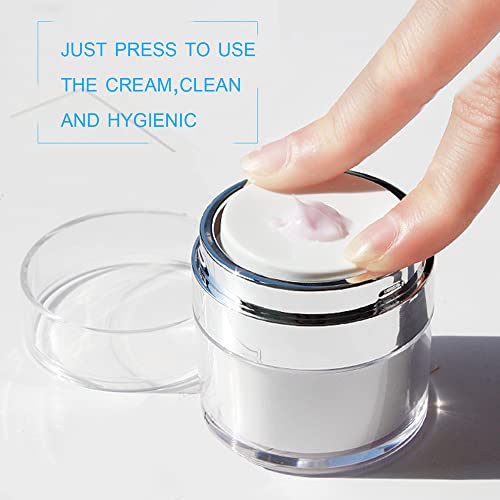 Airless Pump Bottles, Airless Cosmetic Container with Cosmetic Spatula -Refillable Container for Creams, Gels & Lotions,Travel Containers for Toiletries