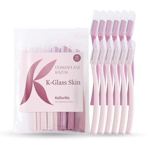 KoDerMa Dermaplaning Tool with Protective Cap ? Face Razor for Women & Men | Peach Fuzz Remover & Eyebrow Trimmer | Easy Exfoliation | K-Beauty Inspired | Ergonomic Blade Design (12)