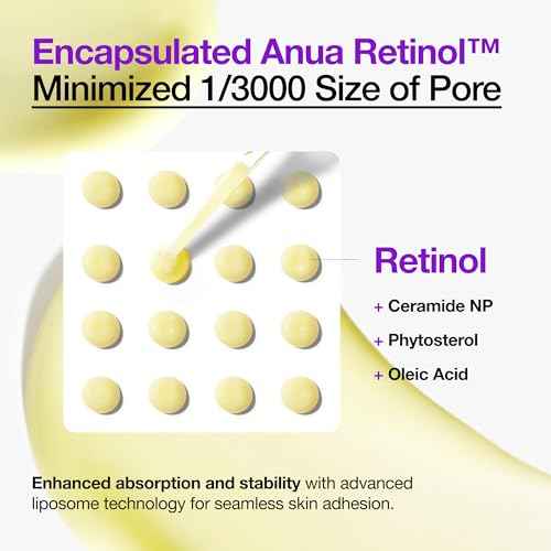 Anua Retinol Serum for Anti-Aging, Textured skin | 0.3% Retinol, 5% Niacinamide, 20+Soothing Ingredients Gentle for Beginner (30ml /1.01 fl.oz.)