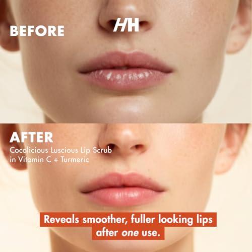 Handmade Heroes Turmeric & Vitamin C Lip Scrub Set ? 2 Pack Natural Vegan Sugar Polish Lip Exfoliator - Brightening & Conditioning for Dark, Dry, Chapped Lips