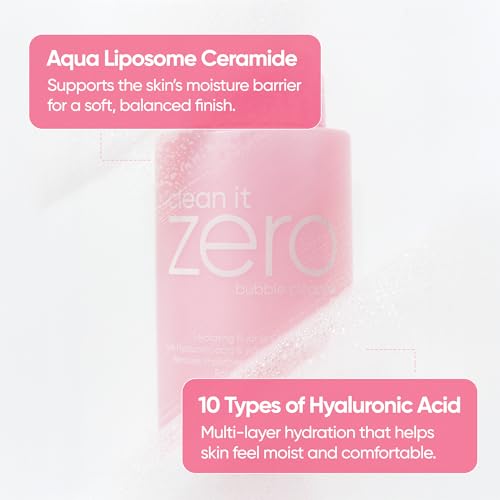 BANILA CO Clean It Zero Amino Bubble Cleanser | pH-Balanced Foaming Facial Cleanser for Sensitive Skin | Daily Moisturizing Face Wash with Hyaluronic Acid & Ceramide (300ml / 10.14 fl. oz)