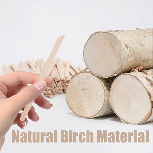 1000Pcs Wooden Wax Sticks Small Waxing Applicator Sticks Wax Spatulas Wood Craft Sticks for Hair Removal and Smooth Skin - Slanted & Round
