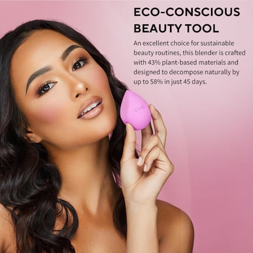 UV? Beauty Sponge Makeup Blender 3 Pack - Violet Makeup Sponges for Blending Foundations, Powders & Creams - Concealer Applicator Offers Full Coverage Vegan & Cruelty-Free Stays Clean Longer