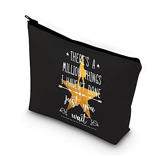 BDPWSS Musical Makeup Bag There's a Million Things I Haven't Done But Just You Wait Musical Quote Cosmetic Bag Zipper Pouch Musical Gift (million things bl)