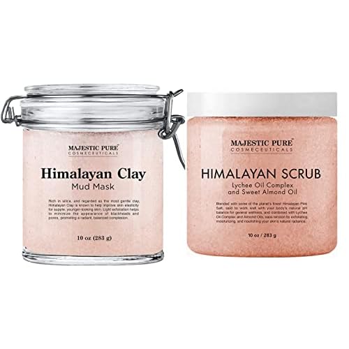 Majestic Pure Himalayan Mud Mask (10 oz) and Himalayan Scrub (10 oz) Bundle