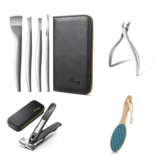 FVION Professional Pedicure Knife Set, 4PCS Ingrown Toenail Removal Blades Kit, Stainless Steel Callus Shaver Foot Blades