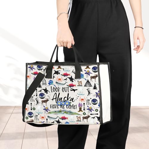 JNIAP Cruising Together Alaska Makeup Bag Alaska Trip Gift Alaska Vacation Gift Alaska Lover Gift Alaskan Cruise Gifts Alaska Travel Bag (Out Alaska Tote)
