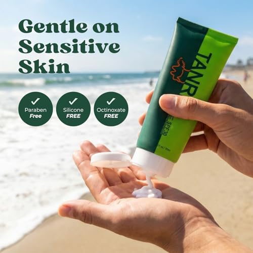 TANRI Mineral SPF 30 Sunscreen for Face & Body | Lightweight Tinted Feel | Reef Safe Sunscreen travel size | Made in USA | Broad Spectrum UVA/UVB Protection, Hydrating | Water Resistant 80 Min,3fl oz