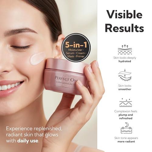 Perfect One All-in-One Face Moisturizer, Ultra Hydrating Anti Aging Face Cream, Japanese Skincare with Collagen for Radiant Skin, Lightweight Facial Moisturizer for All Skin Types and Daily Use, 50g