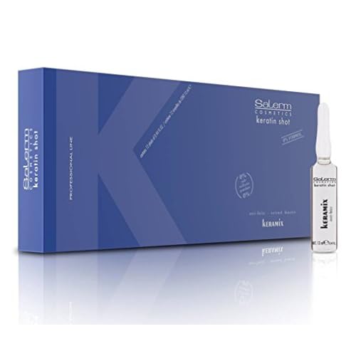 Salerm Keratin Shot Keramix ? Intensive Keratin Treatment Ampoules, 0.44 oz (Pack of 12)