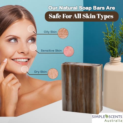 SSA Sandalwood Soap Bars (12 Pack, 3.5oz Each), Australian Moisturizing Natural Triple Milled Bar Soap Enriched with Organic Shea Butter, Long Lasting Plant Based Body Bath Bars for Men & Women