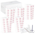 DANNI & TONI Semi Cured Gel Nail Strips In the Mood for Love (5 Packs) Pink White Ombre Fine Glitters Design