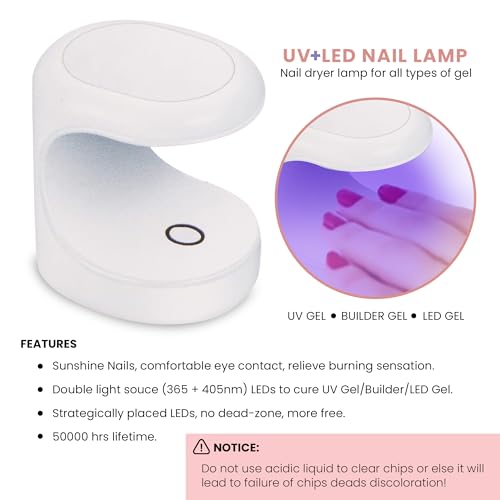 Allkem Soft Gel Nail Extensions Kit - Complete DIY Nail Set with UV Lamp, Short Almond & Medium Ballerina Gel Tips, Nail Files, Adhesive & Dotting Tool - Perfect Manicure at Home