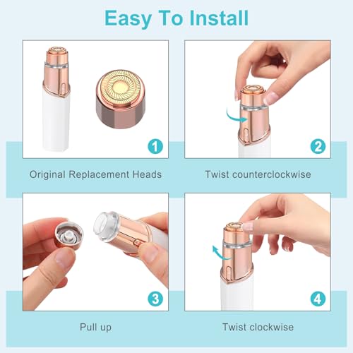 Replacement Heads Generation 3 New for Finishing Touch Flawless Facial Hair Remover, Ring Light Design, 18k Rose Gold, Pack of 6