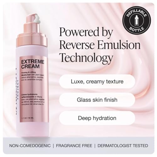 Innbeauty Project Extreme Cream Refillable Firming & Lifting Moisturizer, Bio-Retinol Alternative + Peptides for Wrinkles, 1.7 OZ (50ml)