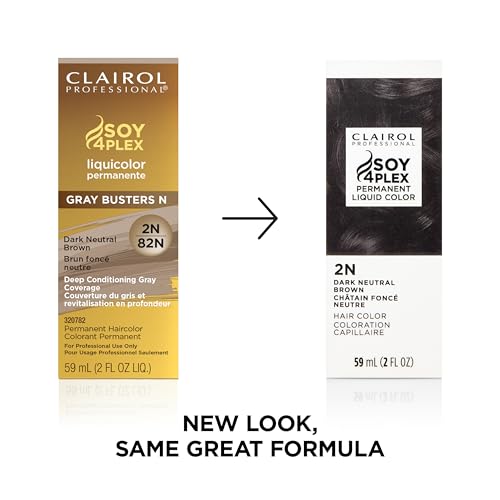 Clairol Professional Permanent Liquicolor for Black/Dark Violet Brown Hair Color with 100% Gray Coverage | Packaging May Vary