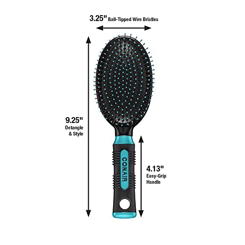 Conair Salon Results Hairbrush for Men & Women - Everyday & Travel Velvet Touch Brushing