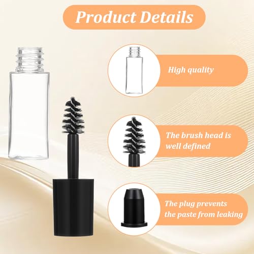 81PCS Empty Mascara Tubes with Wand, Mini 3ml Empty Mascara Bottles with Brush for Castor Oil, Small Sample Size Eyelash Growth Packing Tube Container with Applicator for Travel Home