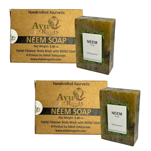 Ayurvedic Neem Soap Bar, crafted with authentic Indian craftsmanship.3.88 oz of naturally handmade vegan soap for the face and body (2)