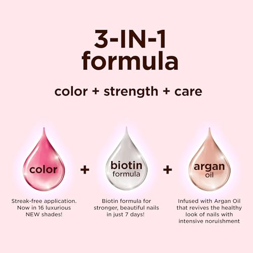 Sally Hansen Color Therapy Nail Polish | Biotin, Argan Oil, Long Lasting, Healthy Nails, Nail Strengthener, Semi-Opaque | 220 Rosy Quartz | Rosy Pink Nail Color