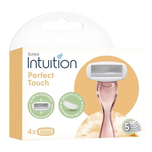Schick Intuition Perfect Touch Razor Blade Refills, 5 Blade System, 16 Cartridges Total, 4 Pack