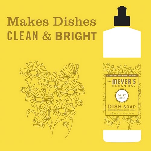Mrs. MEYER'S CLEAN DAY Variety, 1 Liquid Hand Soap, 12.5 OZ, 1 Liquid Dish Soap, 16 OZ, 1 CT (Daisy)