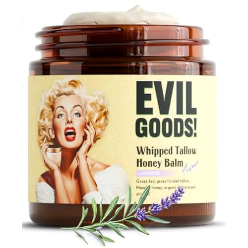 Whipped Beef Tallow and Honey Moisturizer for Skin, Face, Lips, Body - Lavender Scent