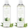 12oz Organic Aloe Vera Gel for Face, Skin, Hair & Sunburn Relief - From 100 Percent Pure Aloe Vera - Cold Pressed, Vegan, Unscented - Made in USA. (Pack of 2)