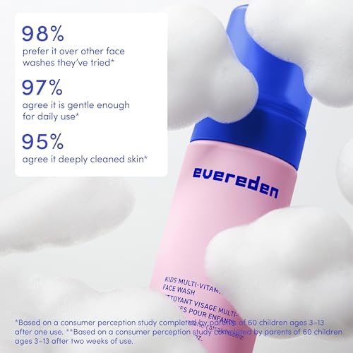 Evereden Kids Daily 1-2-3 Routine Bundle: Clean & Vegan Skincare for Kids ? Hydrating & Gentle Tween Skincare Set with Multi-Vitamin Face Wash, Face Cream, & SPF 30 Mineral Sunscreen