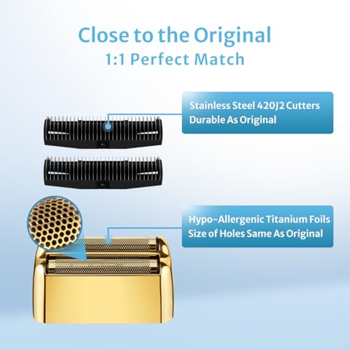 FXFS2 Foil Shaver Replacement Foil Compatible with Babyliss Foil Shaver FXFS2, Gold Color, 2Pack