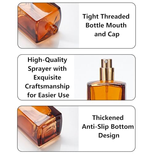 GOLDY&WENDY 6 - Piece 50ML Glass Spray Bottles for Perfume Mini Portable Atomizer Sprayer for Perfume Pocket Glass Spray Bottles Toiletries Sample Dispenser
