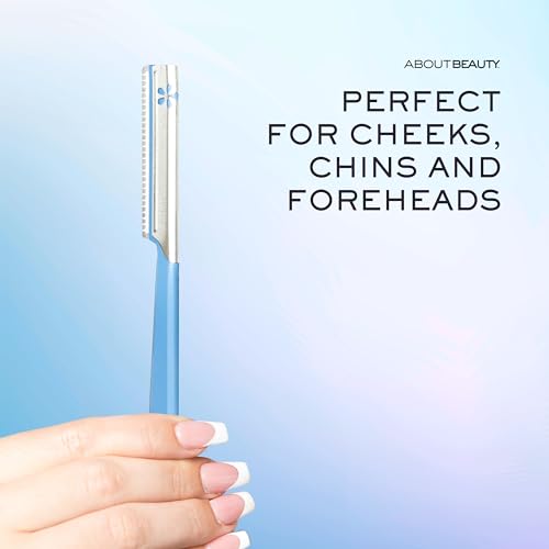 About Face Pro-Premium Facial Razors - 3 Beauty Groomers for Hair Removal, Ideal for Shaving, Exfoliating, Dermaplaning and Brow Shaping, Japanese Stainless Steel Gently Removes Facial Hair