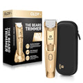 Men's Beard Trimmer- All-in-One Trimmer with Precision Dial - Premium Facial Hair Groomer - Adjustable 20 Length Setting, USB Recharge Dock, Cordless Waterproof Wet/Dry Clipper, Gold