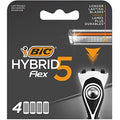 BIC Hybrid 5 Flex Men's Shaver Refills with 5 Moveable Nano-Tech Titanium Coated Razor Blades - Box of 4 Cartridges
