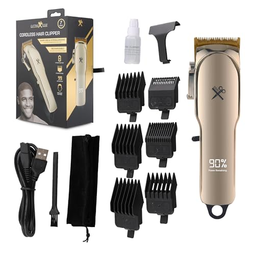 Cutting Edge Hair Clippers, Cordless Rechargeable Hair Clipper for Men & Women, Adjustable Taper, 6 Guide Combs, Hypoallergenic & Heat-Resistant Ceramic Blades, LCD Display, 90 Minute Run-Time