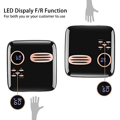 72W Cordless UV LED Nail Lamp for Gel Polish, Rechargeable Nail Polish Dryer Gel Machine for Manicure and Pedicure, Fast Nail Polish Curling Lamp with 4 Timer Setting Automatic Sensor