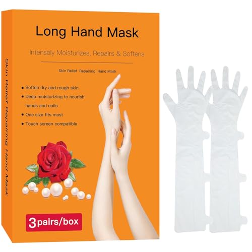 3 Pairs Moisturizing Hand Mask with Avocado and Shea Butter Oil effectively soothes and repairs dry, rough hands. Natural plant-based gloves suitable for both men and women.