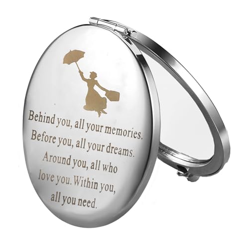 FEELMEM Gift Behind You All Your Memories Inspired Quote Compact Mirror Fans Gift