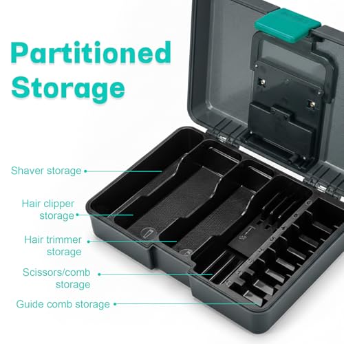 VGR 840 Barber Tool Storage Box with 365nm Light Technology, USB Powered Professional Organizer for Clippers, Trimmers, Guards & Barber Accessories, LED Display, Multi-Compartment Design