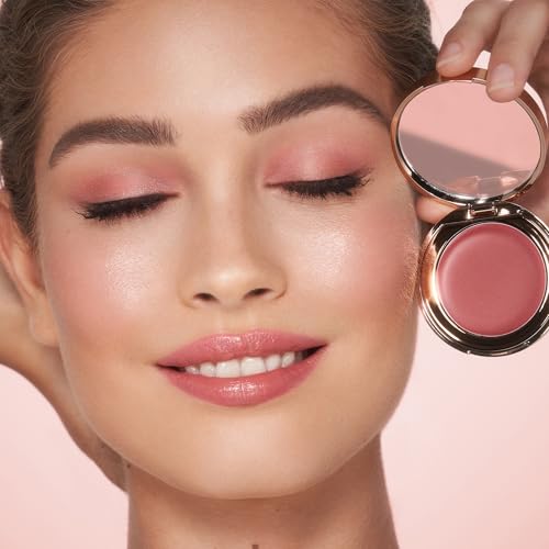 Charlotte Tilbury Pillow Talk Lip & Cheek Cream Blush - Hydrating Face Makeup with a Dewy, Sheer Finish - Enriched with Vitamin E & Beeswax to Soften Skin