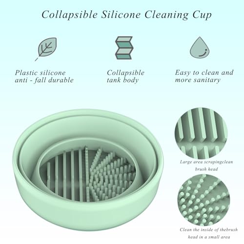 Electric Makeup Brush Cleaning Drying Machine, Portable and Efficient Cleaner with Three-Level Cleaning and Spin Drying Adjustment Functions