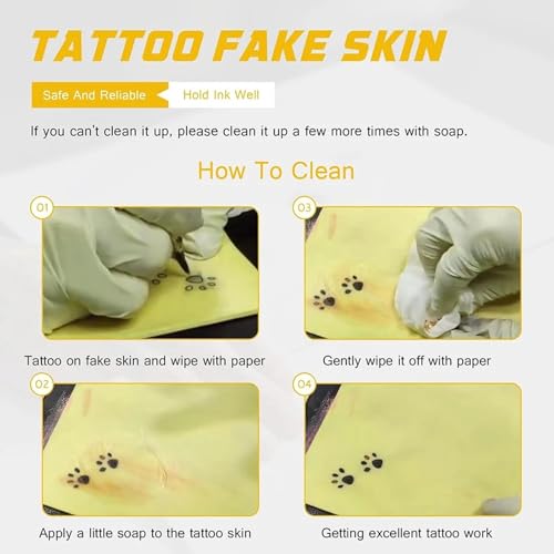2.5mm Tattoo Fake Skin Large - Yuelong 3PCS Tattoo Skin Practice 8x12" Large Blank Pure Silicone Skin Pad Double Sides Tattooing Eyebrow Practice Skins for Tattoo Supplies
